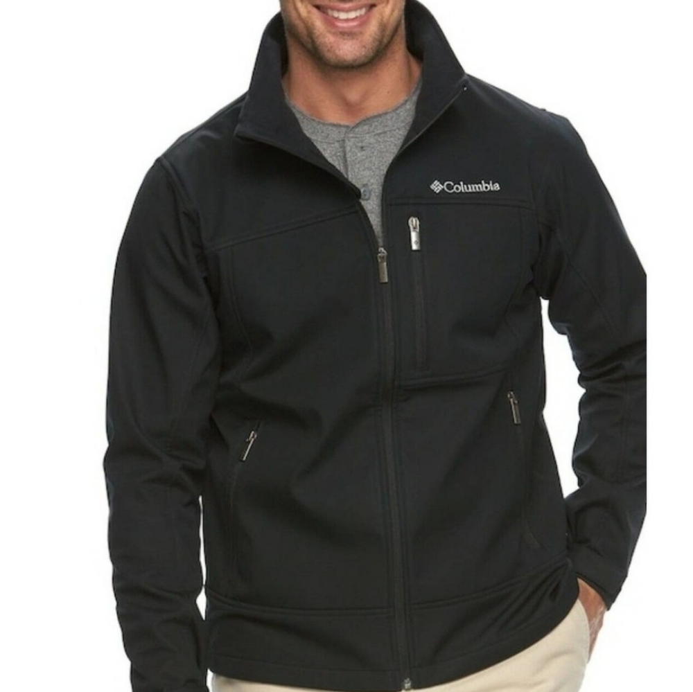 Columbia Men's Jacket Shell M Black Midweight Waterproof Ascender Softshell